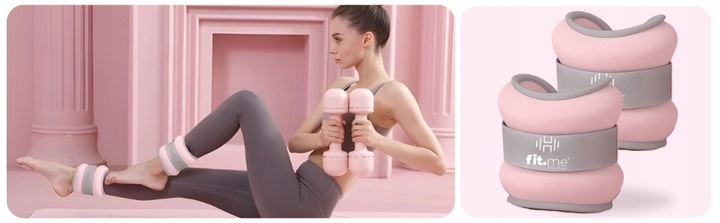 OBCIĄŻNIKI CIĘŻARKI NA KOSTKI NADGARSTKI RĘCE NOGI 2x0,5KG CIĘŻARKI FIT.ME