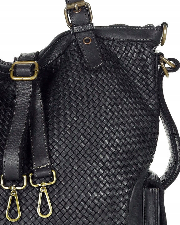 Skórzana torebka shopper z regulowanymi rączkami