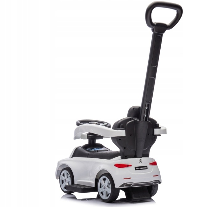 Mercedes C-Class Pojazd Z Rączką Dla Dzieci Jeźdźik Autko Pchacz Biały 12m+
