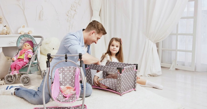 Łóżeczko dla lalek turystyczne kojec + TORBA POŚĆIEL ZESTAW 52 cm Doris