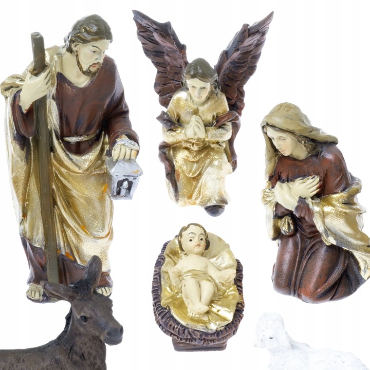 Elegancki Zestaw Figur do Szopki Bożonarodzeniowej Idealny Prezent 11el.10c