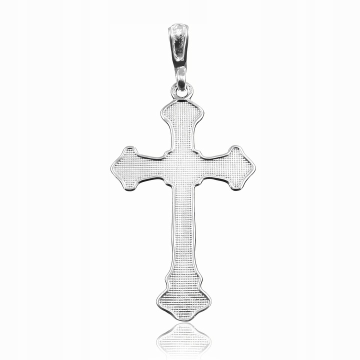 ELEGANCKI SREBRNY WISIOR DUŻY MĘSKI KRZYŻYK KRZYŻ NA GRUBY ŁAŃCUCH SREBRO