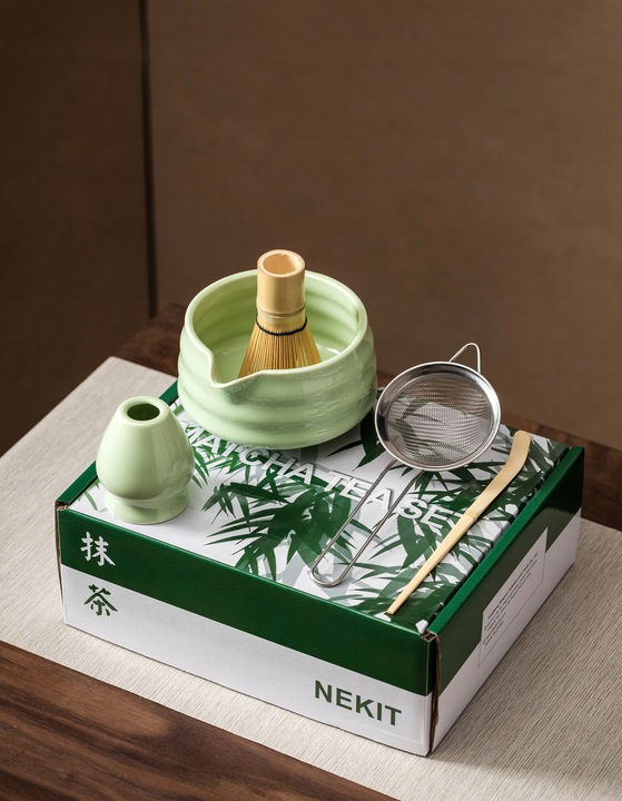 BAMBUSOWY ZESTAW PREZENTOWY DO HERBATY MATCHY CHASHAKU NEKIT