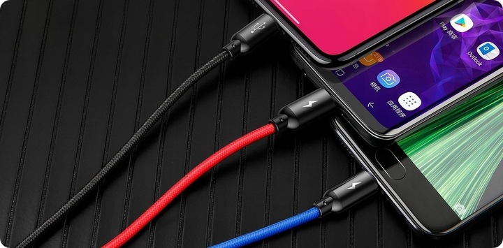 POJEMNY POWERBANK BASEUS 30000MAH PD 15W KABEL 3w1 DO LIGHTNING USB-C MICRO