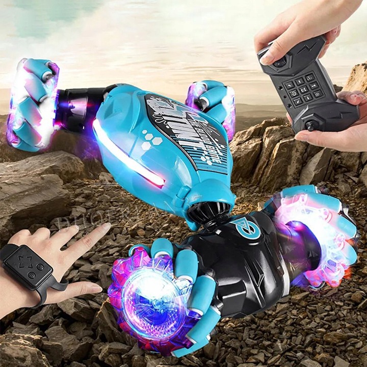 AUTO KASKADERSKIE SAMOCHÓD STEROWANY RĘKĄ GESTAMI +PILOT - AUTO 4X4 LED