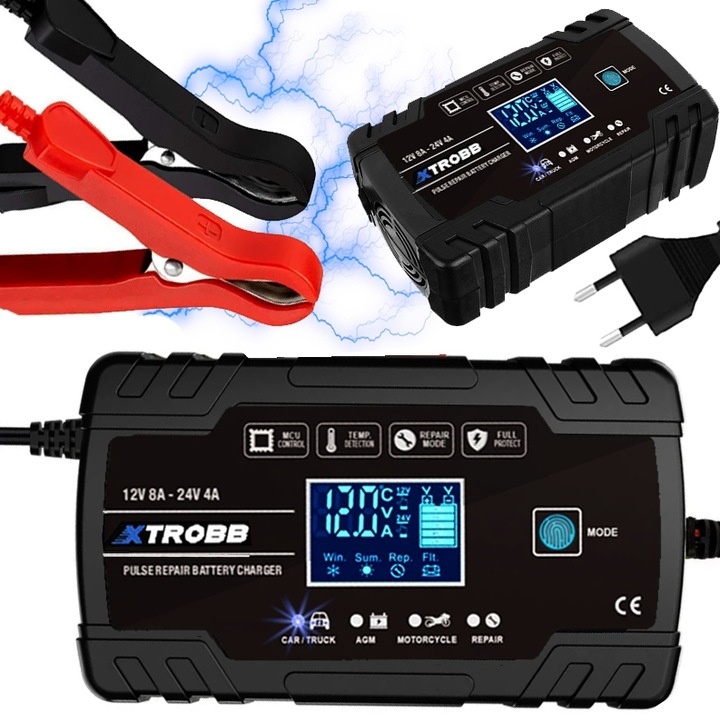 PROSTOWNIK AUTOMATYCZNY Z FUNCJĄ NAPRAWY 12V 24V LED ŁADOWARKA AKUMULATORÓW