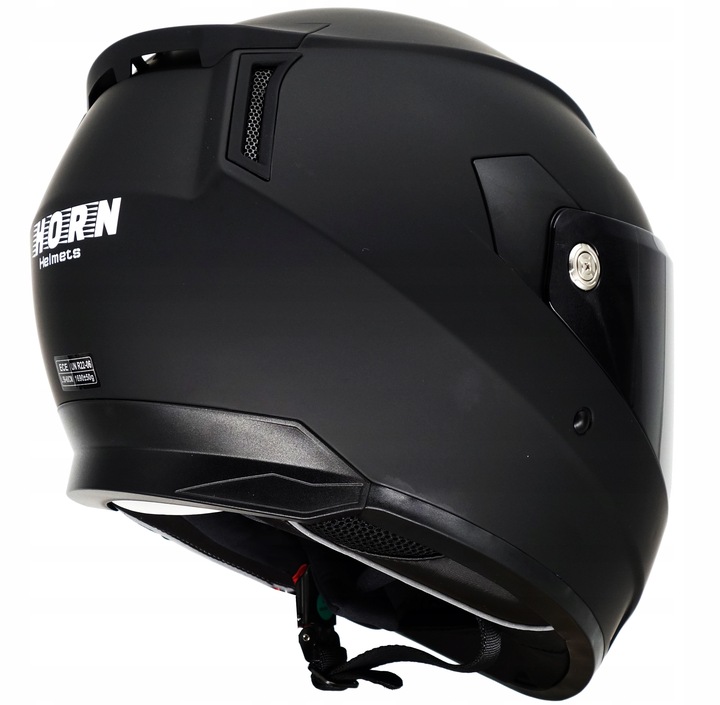 KASK MOTOCYKLOWY HORN CZARNA SZYBA I BEZBARWNA PRZYGOTOWANY POD INTERKOM XS