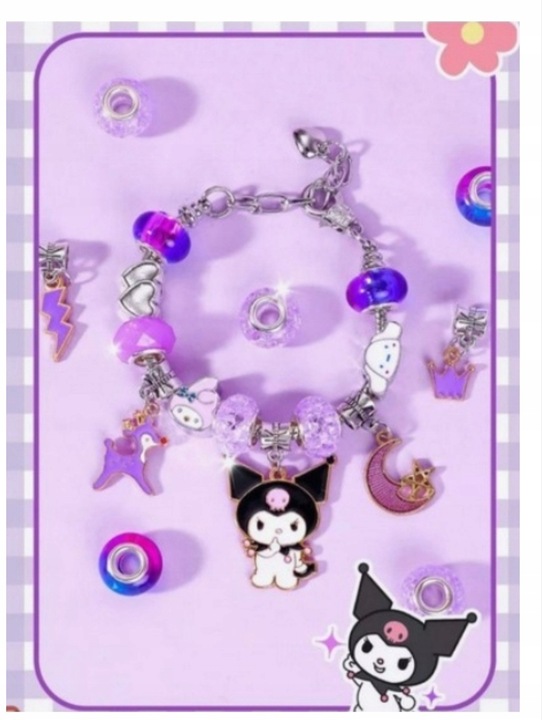 ZESTAW KUROMI DO ROBIENIA BRANSOLETEK NASZYJNIKÓW CHARMS HELLO KITTY