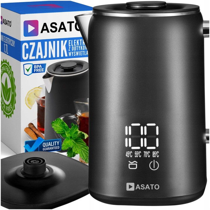 Czajnik Elektryczny z Wyświetlaczem 1,7L 1500W Regulacja Temperatury 5 tryb