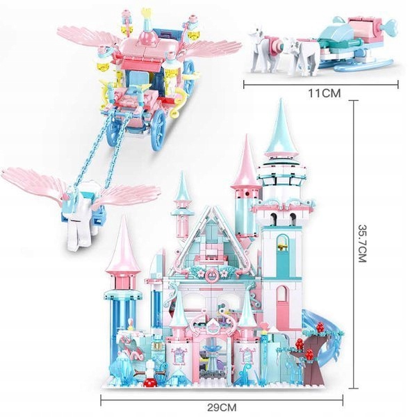 KLOCKI DLA DZIEWCZYNKI ZAMEK KRAINA LODU 1324 EL. ZESTAW KLOCKÓW PAŁAC