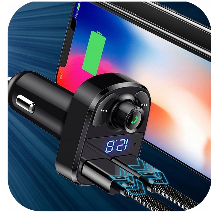 BASEUS TRANSMITER ADAPTER ŁADOWARKA BLUETOOTH FM MICRO SD DO AUTA