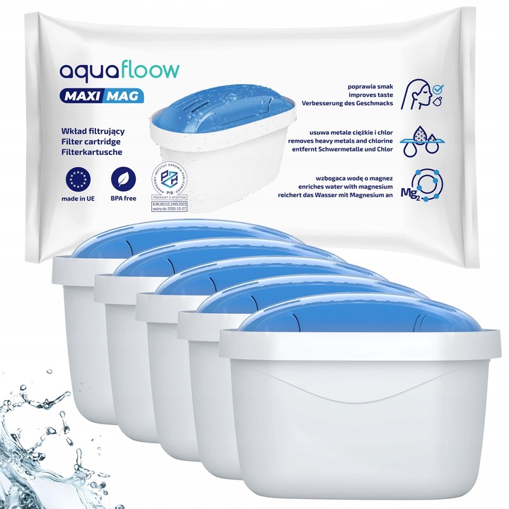Wkłady magnezowe do dzbanka Brita Dafi zamiennik - filtr wody AquaFloow 5x