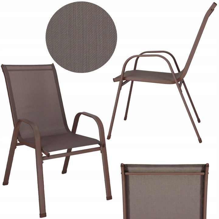 2szt. KRZESŁO OGRODOWE BALKONOWE FOTEL NA TARAS OGRÓD MOCNE BRĄZOWE ZESTAW