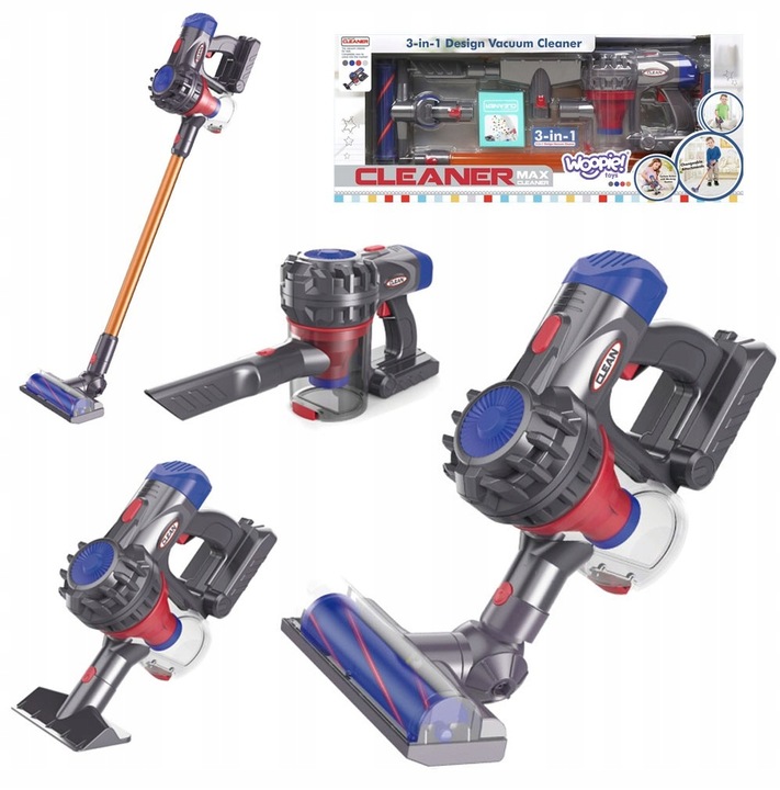 Odkurzacz dla Dzieci z Funkcją Ssania Woopie Duży Zestaw 3w1 do Sprzątania
