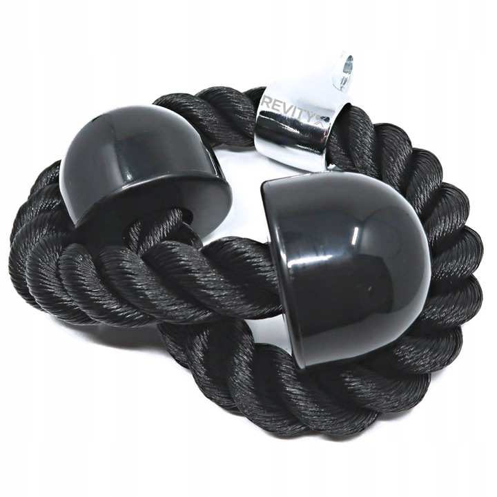 SZNUR UCHWYT DO WYCIĄGU LINA NA TRICEPS MASYWNA I SOLIDNA Z KARABIŃCZYKIEM