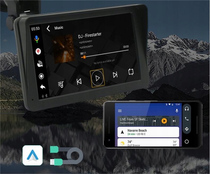 STACJA MULTIMEDIALNA SAMOCHODU RADIO CARPLAY ANDROID APPLE 7" 1080p PL Menu