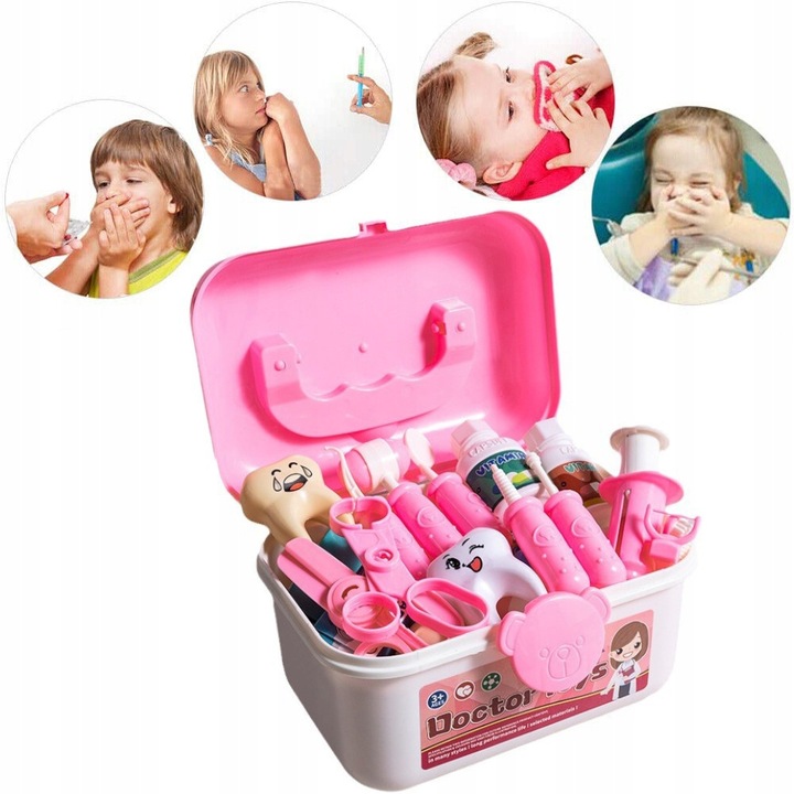 DUŻY ZESTAW LEKARSKI MAŁY LEKARZ DOKTOR W WALIZCE DENTYSTA AKCESORIA 75 EL