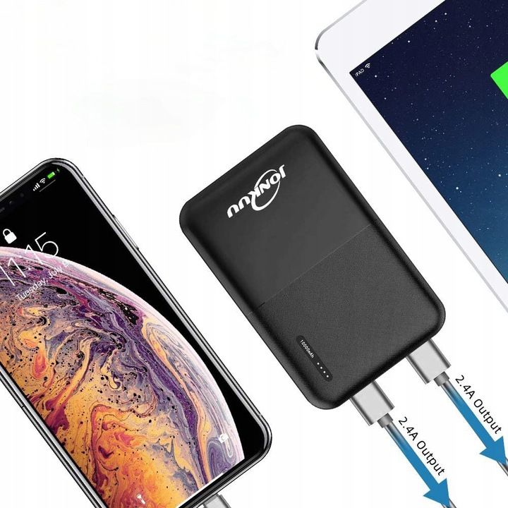 MINI POWERBANK PRZENOŚNA ŁADOWARKA 10000 mAh 2×USB/Micro USB/USB-C POWER
