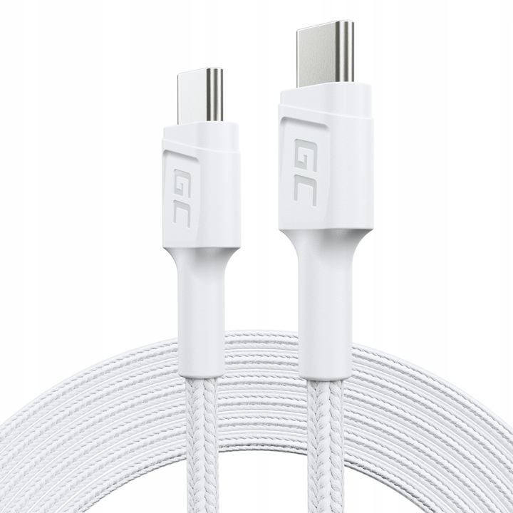 Biała Ładowarka GaN 65W + Kabel USB-C - USB-C 60W 200cm Power Delivery