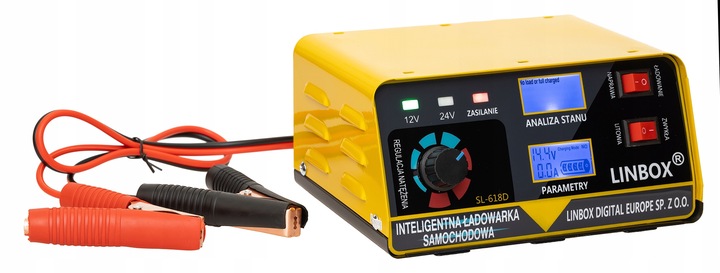 PROSTOWNIK SAMOCHODOWY DO AKUMULATORÓW 24V 12V 20A POLSKIE MENU