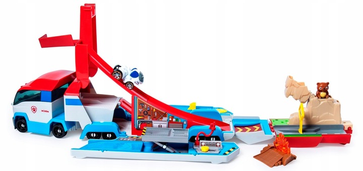 PSI PATROL MIGHTY PUPS PATROLOWIEC MEGA POJAZD Z ROZKŁADANĄ PRZYCZEPĄ 3+