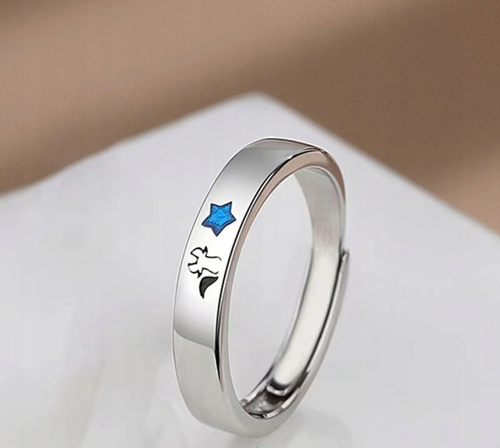 Pierścionki srebrne mały książę i lis regulowane