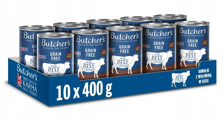 Butchers karma mokra dla psa wołowina 400g x 10