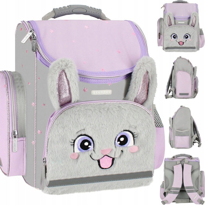 TORNISTER SZKOLNY KRÓLIK LILIOWY