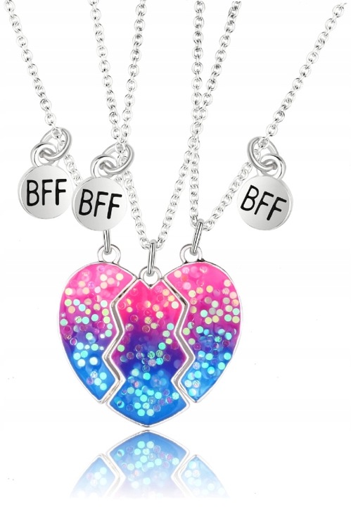 ŁAŃCUSZKI BFF DLA PRZYJACIÓŁEK ZESTAW 3 sztuki