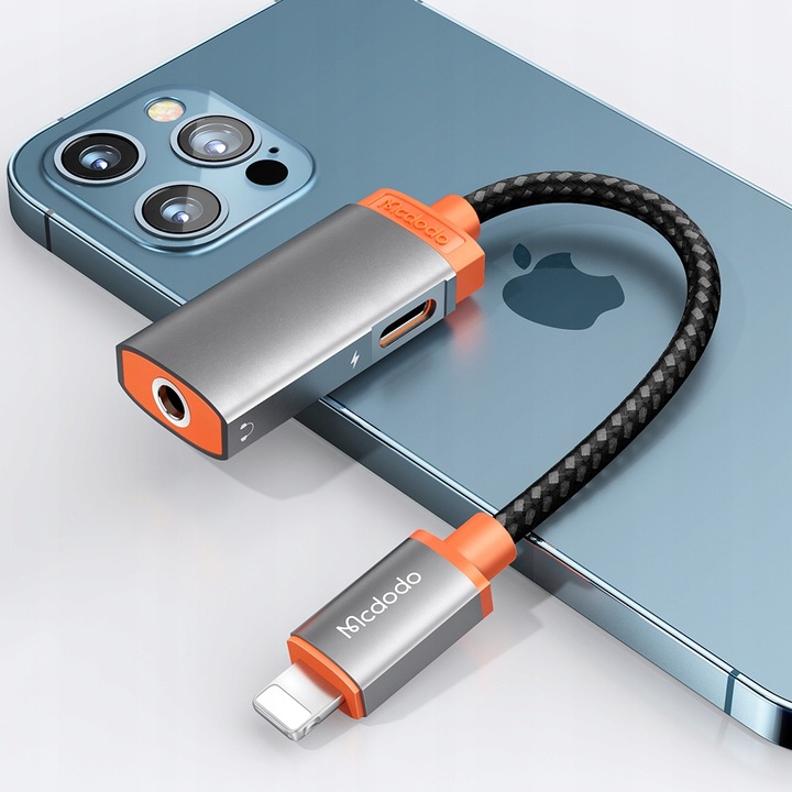 MCDODO PRZEJŚCIÓWKA ADAPTER LIGHTNING MINI JACK 3,5MM KABEL DO IPHONE 13 14
