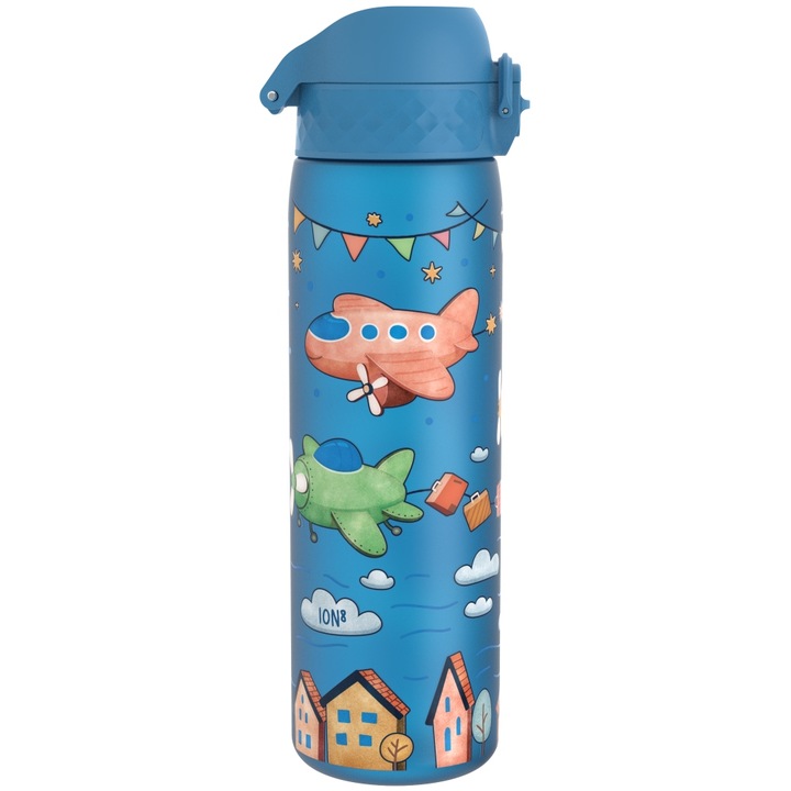 BUTELKA BIDON NA WODĘ DO SZKOŁY PRZEDSZKOLA NIEBIESKI SAMOLOTY ION8 0,5 l