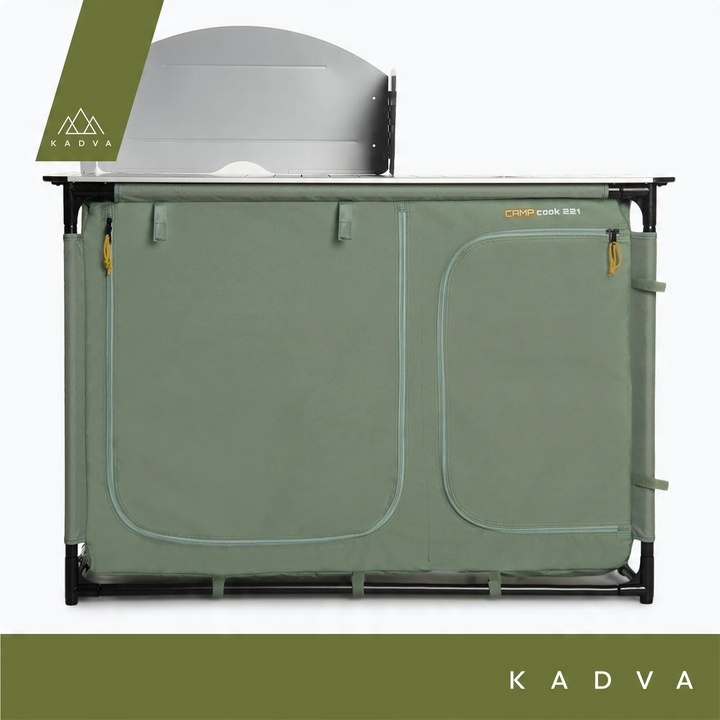 Szafka turystyczna kuchenna KADVA CAMPcook 221 zielony OS Aluminiowy Blat