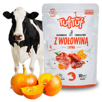 Mokra karma dla psa 65% mięsa saszetki 40 x 100g, zestaw Tuf Tuf mix smaków