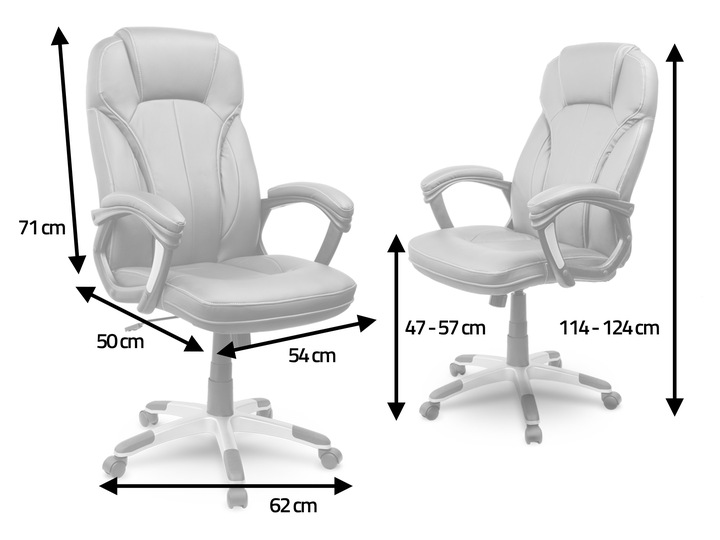 FOTEL BIUROWY STYLOWY SKÓRZANY CZARNY OBROTOWY REGULOWANY