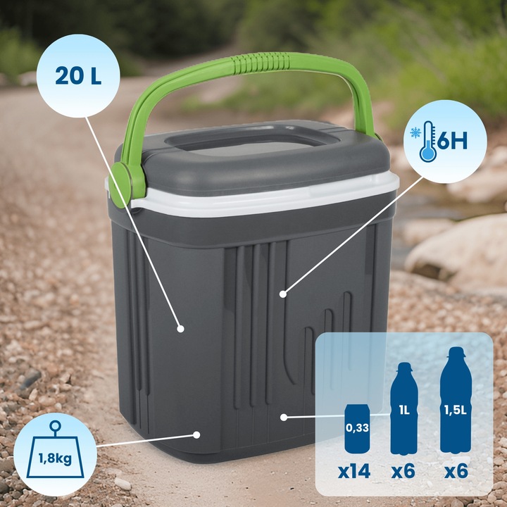 LODÓWKA TURYSTYCZNA 20L na WKŁADY MROŻĄCE do AUTA kemping PLAŻY na ryby