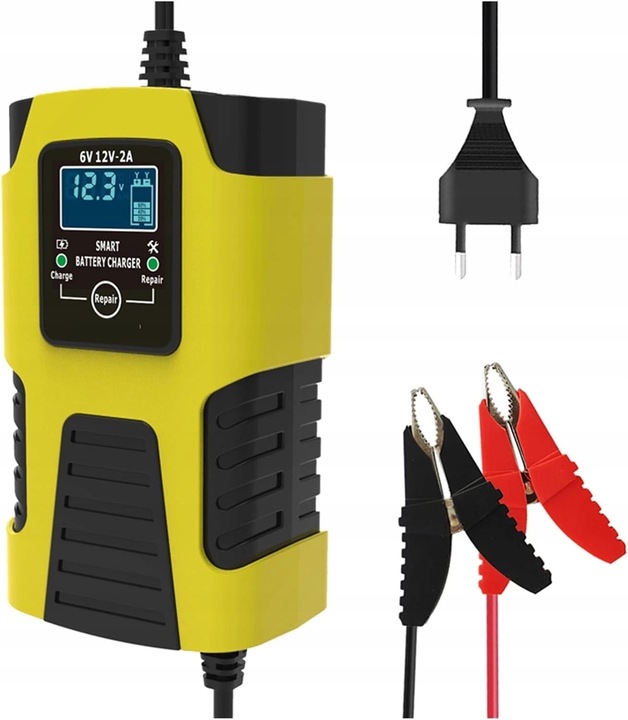 Prostownik Samochodowy do Akumulatorów 6V 12V 2A Ładowarka FUNKCJA NAPRAWY