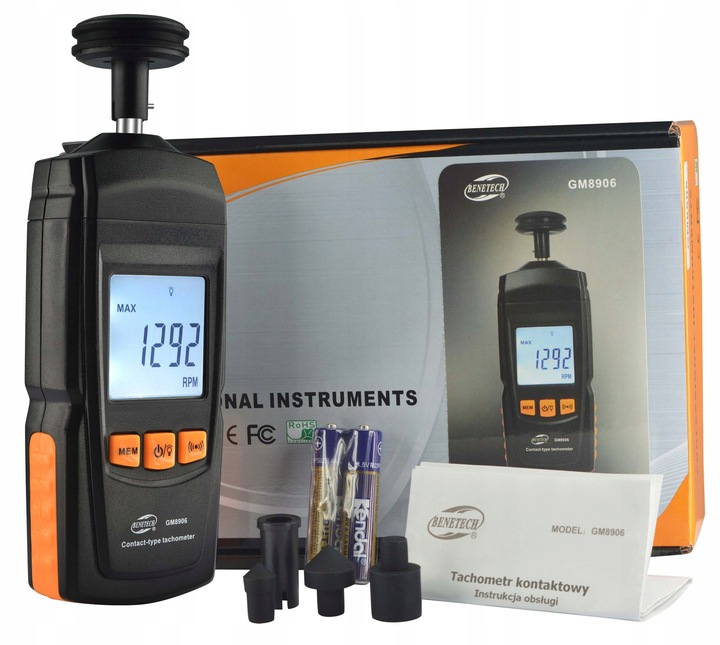 TACHOMETR LCD MIERNIK OBROTÓW DO 99999 RPM GM8906