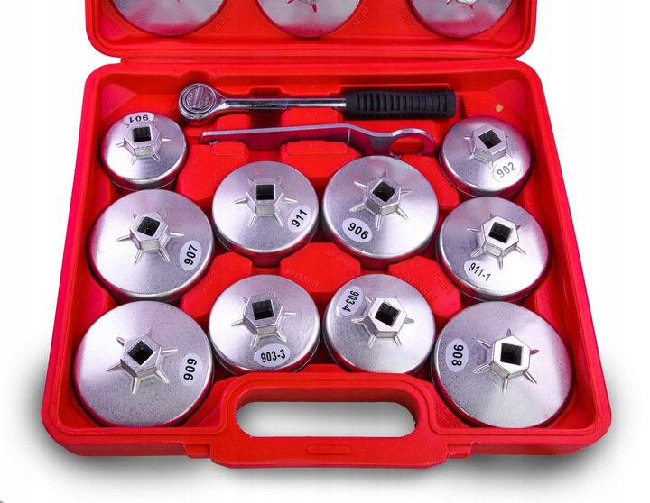 KLUCZE NASADOWE DO FILTRÓW OLEJU NASADKI ZESTAW 23 elementy