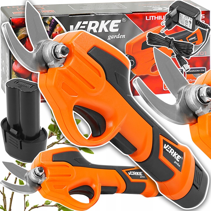 SEKATOR AKUMULATOROWY ELEKTRYCZNY NOŻYCE OGRODOWY AKU DO KWIATÓW KRZEWÓW