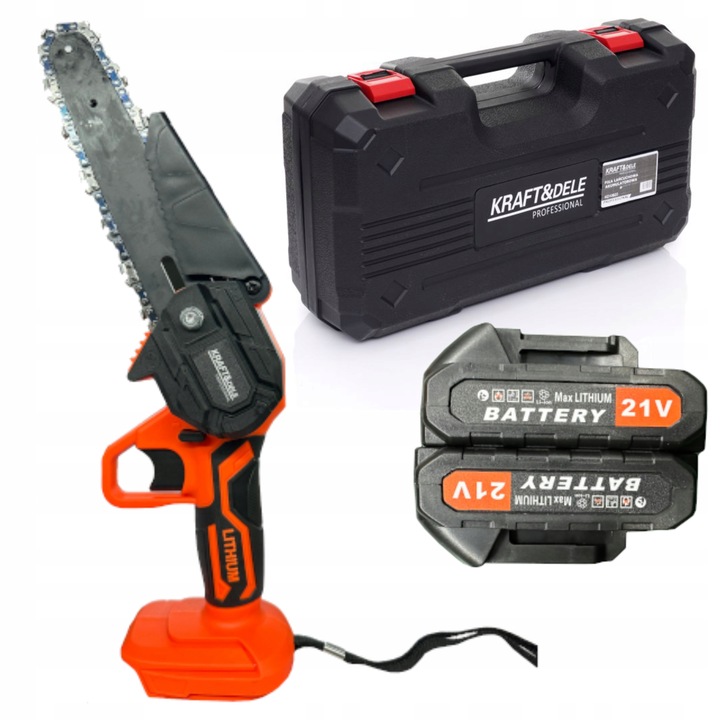 PILARKA PIŁA ŁAŃCUCHOWA 6" AKUMULATOROWA DO GAŁĘZI 2xAKUMULATOR 21V WALIZKA