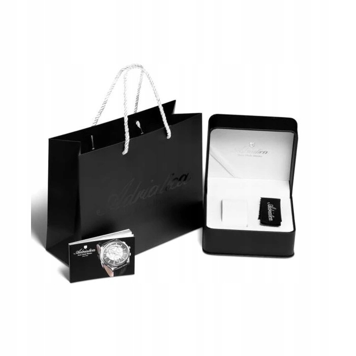 SZWAJCARSKI ZEGAREK MĘSKI ADRIATICA A8307.5115Q CLASSIC GMT DATA SZAFIR BOX