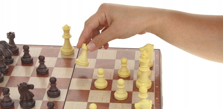 Szachy Warcaby Magnetyczne Klasyczne Duże na Magnes Gra 2w1 31x31 cm