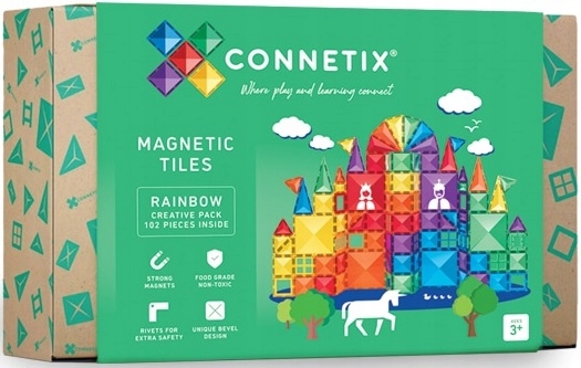 CONNETIX KLOCKI MAGNETYCZNE RAINBOW CREATIVE PACK 102 SZT