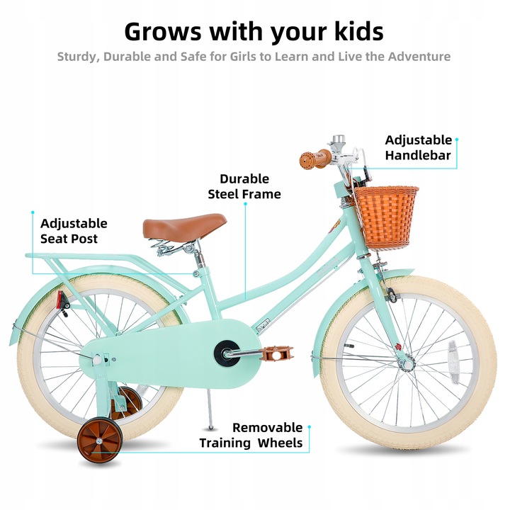 STITCH 18-calowy rower dla dzieci 5-9 lat Koło treningowe Kosz hamulca