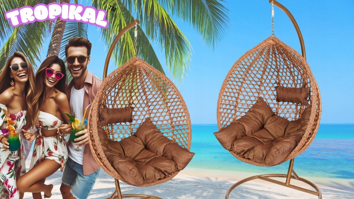 FOTEL KOKON KOSZ WISZĄCY JEDNOOSOBOWY DO POKOJU OGRODU OGRODOWY NA BALKON