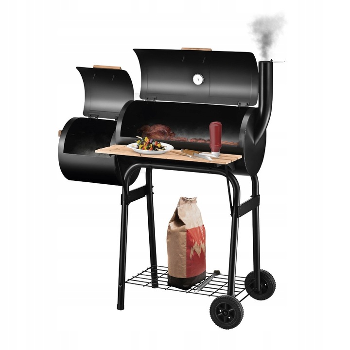 GRILL WĘGLOWY OGRODOWY WĘDZARNIA MARK ADLER ROAST 7.0 NA KÓŁKACH TERMOMETR