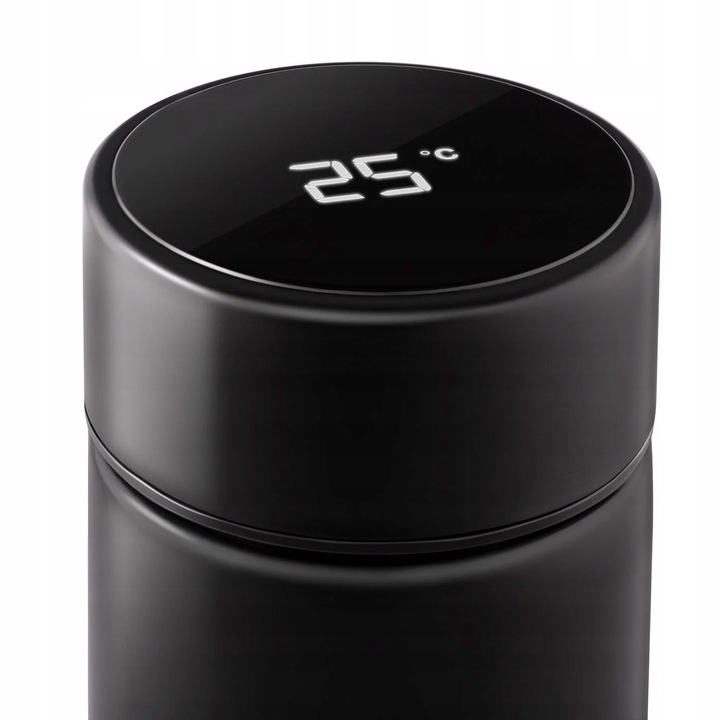 Kubek Termiczny z Grawerem Wyświetlacz 450ml Termos z Zaparzaczem na Kawę