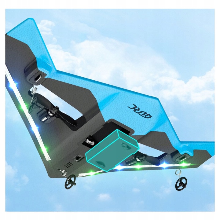 ZDALNIE STEROWANY SAMOLOT ŚWIATŁA LED MYŚLIWIEC NA PILOT 2,4 GHz + AKU