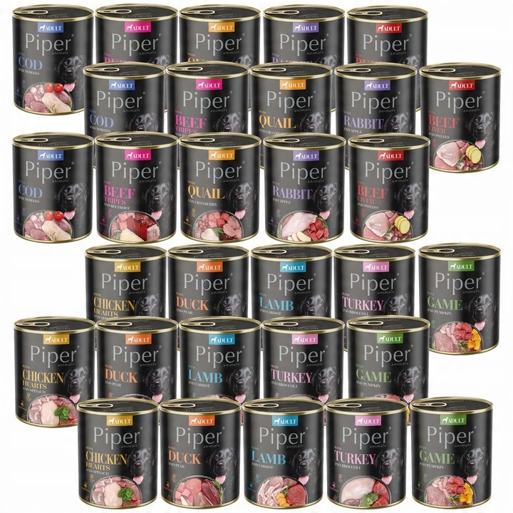 PIPER Karma mokra dla psa DOLINA NOTECI mix smaków 30 x 800g