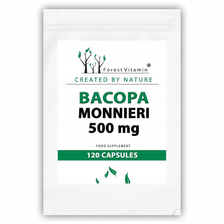 BACOPA MONNIERI BRAHMI 500mg PAMIĘĆ BAKOPA 120 k